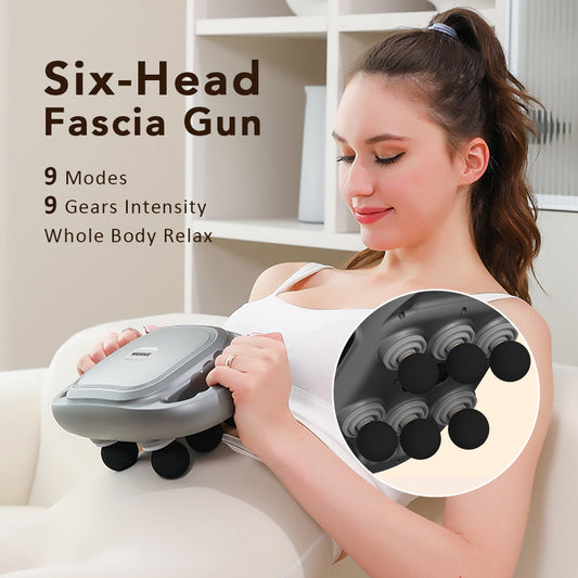 🔥【Snap-up price】🔥New Six-Head Fascia Gun Deep Tissue Massage Device