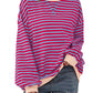 🔥2024 HOT SALE🔥Women's Oversized Striped Long Sleeve Pullover