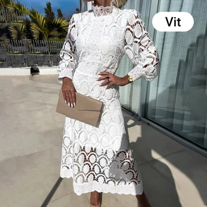 Women's Elegant Long-Sleeve Lace Dress