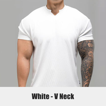 🔥Hot Sale 50% Off🔥High-quality Slim Fit Men's High Elastic Short Sleeves Workout T-Shirt