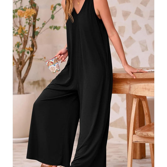 💥Buy 2 Free Shipping💃Women's Casual V-Neck Sleeveless Wide Leg Jumpsuit