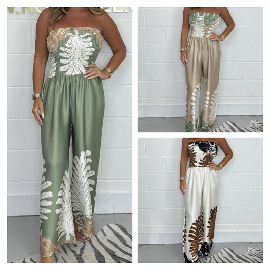 💥50% OFF and Free Shipping💕Women’s Sexy Summer Print Loose Fit Strapless Jumpsuit