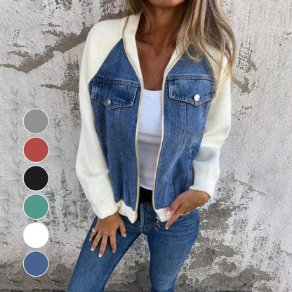 🔥Free Shipping🔥New Fashion Women's Creative Denim Splicing Jacket