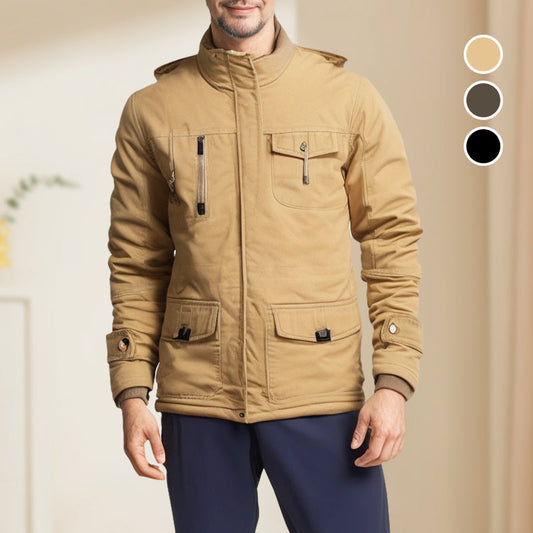 Men’s Winter Cargo Jacket with Hood