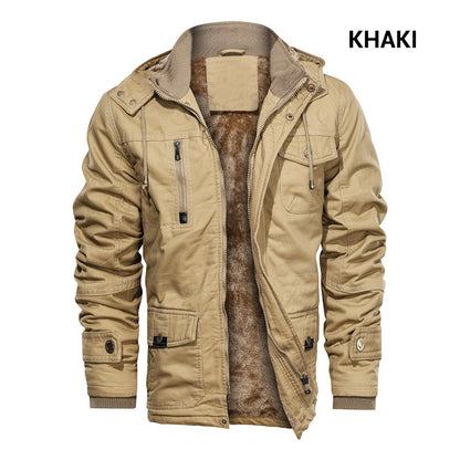 Men’s Winter Cargo Jacket with Hood