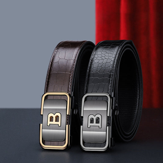 🔥Hot Sale 50% OFF🔥Men's Crocodile-Patterned Automatic Buckle Belt