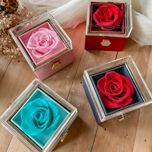 💘【Best Valentine's Day Gifts】🌹Eternal Rose Box - W/Engraved Necklace & Artificial Rose