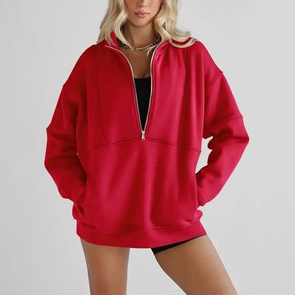 🎅Xmas Sales - 50% OFF🎄Women's Casual Lapel Half Zip Tops